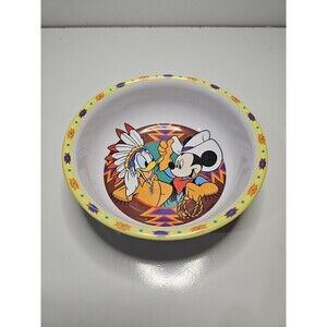 Zak Designs Mickey Mouse Donald Duck Western Vintage Art Melamine Child's Bowl